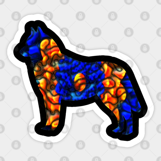 Dog  neon Sticker by Bari-520